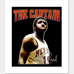 Willis Reed The Captain Basketball Legend Signature Vintage Retro 80s 90s Bootleg Rap Style Posters and Art